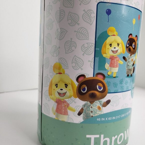 Animal Crossing New Horizons Super Soft Throw Plush Blanket 46" X 60" Nintendo - Picture 4 of 13